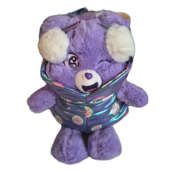 Care Bears 8.5" SHARE BEAR In Puffer Jacket Coat Christmas Plush 2025 New - Picture 2 of 5